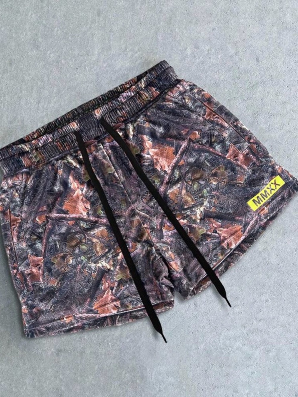 Men's Camouflage Athletic Shorts with Drawcord - - Brown Camo